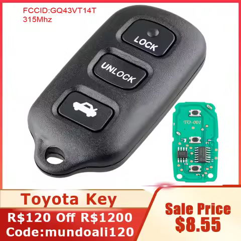 315MHz 3+1 Buttons Replacement Key Entry Remote Fob GQ43VT14T Fit for 1998 1999 2000 2001 2002 2003 