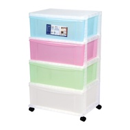 Algo Storage Home Organization Jumbo Stocker Drawer With Wheels 4 Tier