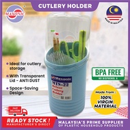 MAXONIC DUSTPROOF CUTLERY HOLDER | FORK & SPOON HOLDER WITH COVER | UTENSIL HOLDER | BEKAS SUDU DENG