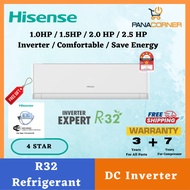 (FREE SHIPPING) Hisense 4⭐️ R32 Standard Inverter Air Conditioner 1.0hp-2.5hp (With WIFI)