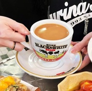 茶餐廳黑白淡奶杯（全套）