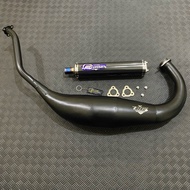 Ninja R RR SS 2-stroke AG EXHAUST Galvanized Press BLACK COATING Type Carbon Ring Nose Burntip Serie