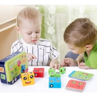 Montessori Toys Viral Facial Expression Puzzle - Wooden Puzzle Expression Face - Educational - face 