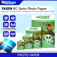 YASEN RC Satin Waterproof Photo Paper Woven Photopaper 260GSM 3R/4R/5R/A4 20sheets