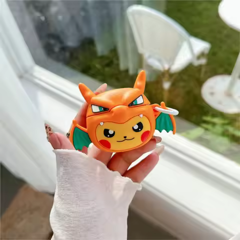 Cute 3D Cartoon Fire-breathing dragon Pikachu For Huawei Freebuds 4 4E 5 5i 6 SE2 SE3 Pro 3 4 Clip S