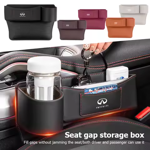Car Crevice Storage Box Seat Gap Pocket Card Phone Cup Holder For Infiniti JX35 G25 G37 FX FX37 FX50