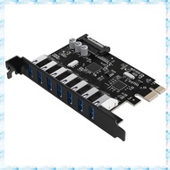 ( D I Q H )7 Port PCI-E Express Card USB 3.0 5Gbps High-Speed Transmission with 15pin Power Connecto