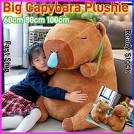 (Ready Stock) 80cm Big Fluffy capybara plushie patung capybara besar 100cm capybara stuff toy cute s