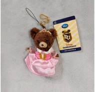 全新 日本迪士尼商店 大學熊 睡美人珠鏈別針吊飾小玩偶 unibearsity睡美人珠鍊包包掛飾小娃娃unibear公仔