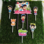 Omar hana Cake Topper happy birthday Cake decoration