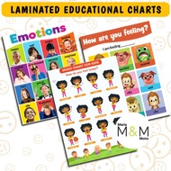 EMOTIONS Chart | A4 Size | Laminated Educational Wall Chart | Chart for Kids Toddlers Preschool