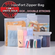 Beg Zip Plastik Double Matte, Beg Zip, Beg Berzip, Beg Pembungkusan, Beg Penyimpanan Pakaian Perjala