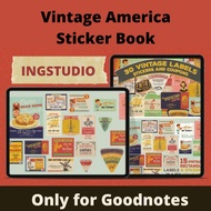 GoodNotes Vintage America Sticker Book Digital Sticker Book | Bullet Journal | Digital Planner | Tem