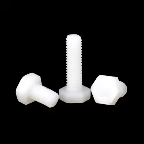 1/50X DIN933 M3 M4 M5 M6 M8 M10 M12 M14 M16 White Nylon Plastic Insulated Outer External Hex Hexagon