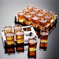 KY&amp; Commercial Tass Order to Send Cleaning Cloths Liquor Beer Glass Foreign Liquor Liquor Square Cup Wine Set CGDC