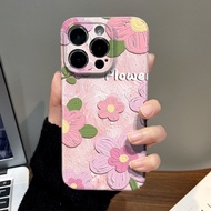 MERAH Pink flower softcase hard Case iphone 11 Case iphone 15 Case iphone xr Iphone 6s Casing Iphone