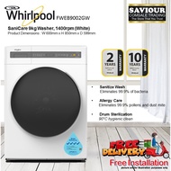 WHIRLPOOL FWEB9002GW 9kg Sanicare Front Load Washer, 1400rpm (White) - 4 Ticks
