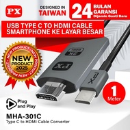 PX MHA-301C Type-C Converter Cable Smartphone to HDMI TV Projector 1 Meter