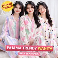 Piyama Wanita Corak Cantik Selesa Dipakai Sesuai Untuk Semua Musim Piyama Wanita Lengan Panjang