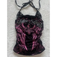 Y2k Top Asian Culture Wear Sweet Cool Top y2k Clothes Narrow Waist Top Short Top Asian Culture y2k J