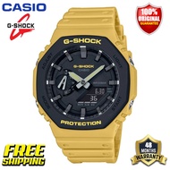 G-Shock GA2110 ของแท้ผู้ชายกีฬานาฬิกาเซ็นเซอร์คู่เคลื่อนไหวกลางแจ้งกันกระแทกกันน้ำโคลนอัตโนมัติยกไฟรับประกันสี่ปี GA-2110SU-9A