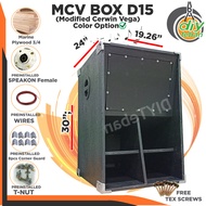 MCV Speaker BOX D15 Black Textured (Modified Cerwin Vega) Long Throw Bass Standard Size Famous Sound