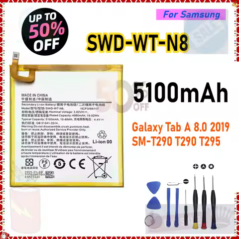 5100mAh SWD-WT-N8 Battery for Samsung Galaxy Tab A 8.0 2019 SM-T290 T290 T295 High Quality Replaceme