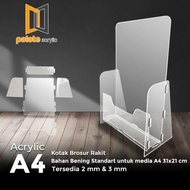 HOT ACRYLIC A4 BROCHURE HOLDER ASSEMBLE SHELF/ - CLEAR