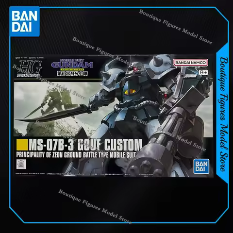 In Stock Bandai Original Genuine HG HGUC 117 GUNDAM MS-07B-3 GOUF CUSTOM Action Anime Figures Toys G
