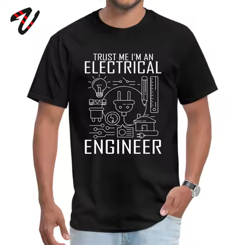 2024 Popular T-shirt 100% Cotton Men Tops T Shirt Trust Me I Am an Engineer Geek Quote Tees High Str