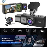 LeadingStar Fast Delivery Dash Camera For Cars 3 Channel 2K Dash Cam Front And Rear Inside Dash Camera Clear Night Vision WIFI Driving Dash Camera Wide Angle Dashboard Camera