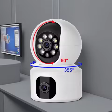 ICSee Wifi Camera 4MP Home Baby Monitor Dual Lens PTZ Camera Auto-Tracking Two Way Audio Night Indoo