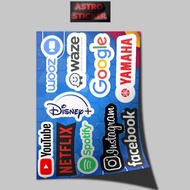 Social sticker technology google facebook youtube etc. suitable for tmblers and laptops and motorbik