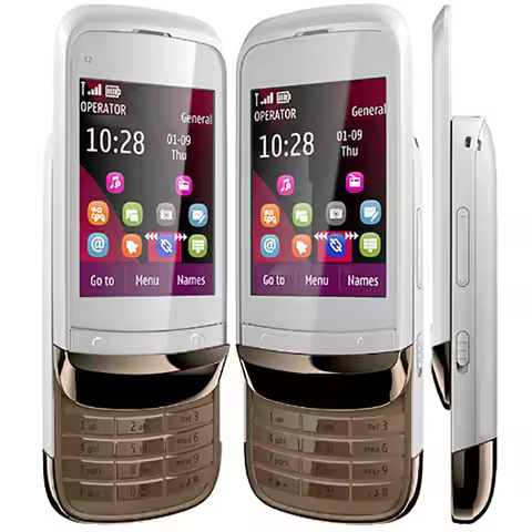 Original C2-02 Slider GSM 2G Mobile Cell Phone 2.6" 2MP Unlocked Cellphone Made in Finland on 2011.E