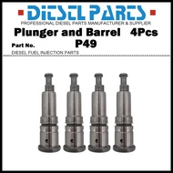 4Pcs Plunger P49 Plunger and Barrel Assembly 134101-6420 9411610328 for Mitsubishi Fuso 8DC8 8DC9 8D