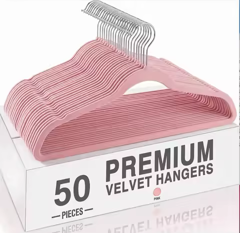 50Pcs hanger - available in a variety of colors - non-slip hanger, flocking hanger, space saving, st