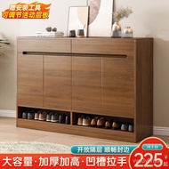 【shoe cabinet】Guda New Chinese Shoe Cabinet Rack Dustproof Burlywood Shoe Cabinet Household Large Capacity Entrance Door