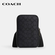 COACH กระเป๋าสะพายข้างผู้ชายรุ่น Aden Crossbody Bag In Signature Canvas CW364 QBMI5 สีดำ Black One