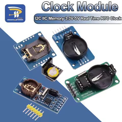 DS1302/DS1307/PCF8563/DS3231 AT24C32 I2C IIC Memory 3.3V-5V Real Time Precision RTC Clock I2C Module