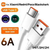 สายชาร์จ USB Type C แบบเร็ว 120W 90W 67W สำหรับ Redmi Note 14 13 pro POCO X7 pro X6 F5 F4 X สายเคเบิ