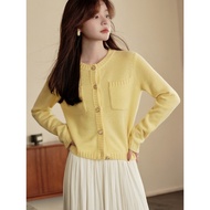 2024 Autumn Winter Consini Light Cashmere Sweater Women Cardigan Sweater Jacket Short Small Chanel Y