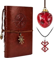 Berser.k Necklace Set Leather Journals Notebooks Cosplay Accessories Behelit with Stickers 13 Pcs, M