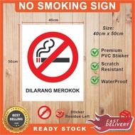 No Smoking Sign /Dilarang Merokok🚭Papan Tanda /No Vaping KKM Standard (Sticker + Board)