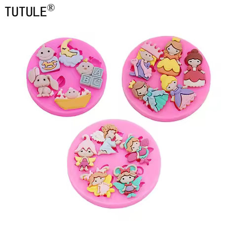 Princess Aisha, little angel, crown girl,diy material mold-epoxy Clay polymer Cake Chocolate Biscuit