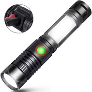 竣暘 - CREE-T6LED 磁石尾部 USB充電伸縮變焦便攜手電筒 側燈