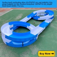 Single Track 4WD Car Racing Circuit With Double Loop Blue and White Boy Gift