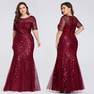 Plus Size Formal Civil Wedding Dress for Wmen on Sale Long Mermaid Sequin Evening Dinner Gown for ni