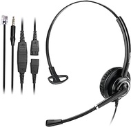 MAIRDI Telephone Headset with RJ9 Jack &amp; 3.5mm Connector for Landline Deskphone Cell Phone PC Laptop, Office Headset with Microphone for Call Center, Work for Cisco Phone 7941 7965 6941 7861 8811