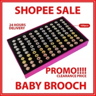 Random Design Baby Brooch/ Pin Tudung/ Kerongsang with Rhinestone 10pcs/25pcs/50pcs/100pcs