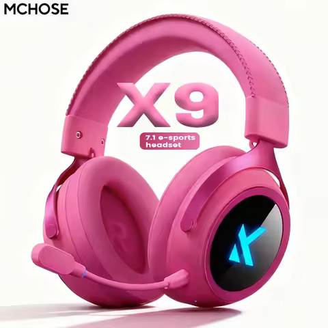 MCHOSE X9 Wireless Gaming Headset 7.1 Surround Sound Noise Canceling Mic Low 15ms Latency FPS Games